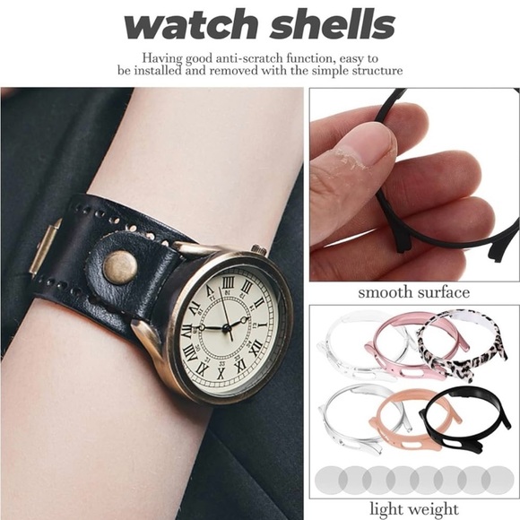 Samsung Galaxy Watch Case Replaceable Shell Tempered Glass Case Cover UNISEX - Picture 5 of 8